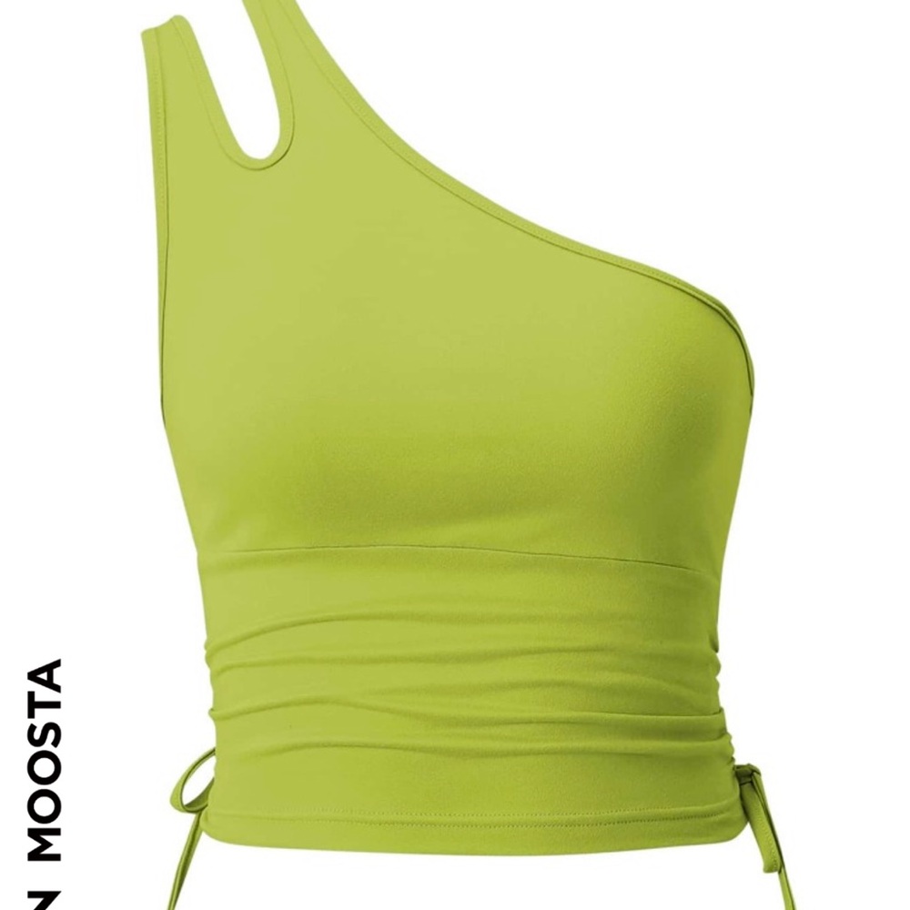 SHEIN MOOSTA Cut Out One Shoulder
Knot Side Top
